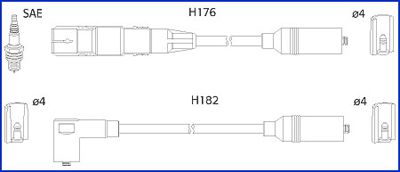 HITACHI Комплект проводов зажигания 134817