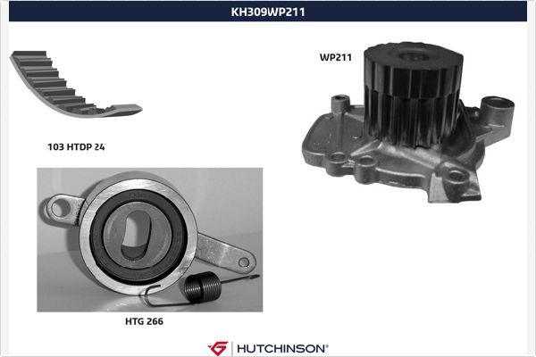 HUTCHINSON Водяной насос + комплект зубчатого ремня KH 309WP211