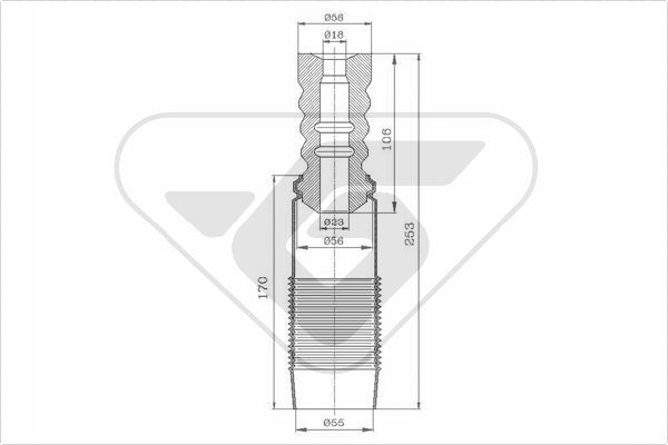 HUTCHINSON Putekļu aizsargkomplekts, Amortizators KP069