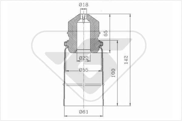 HUTCHINSON Пылезащитный комплект, амортизатор KP076