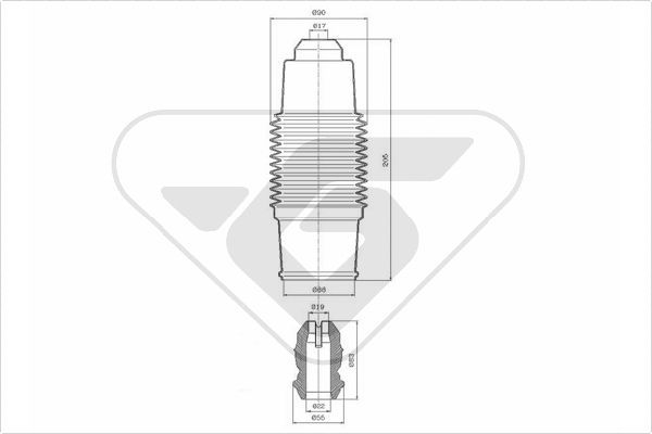 HUTCHINSON Putekļu aizsargkomplekts, Amortizators KP084