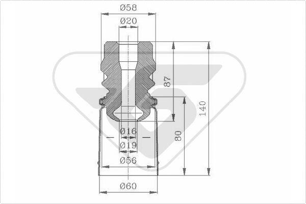 HUTCHINSON Putekļu aizsargkomplekts, Amortizators KP097