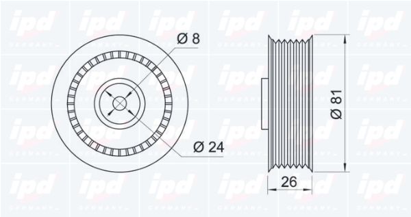 IPD Spriegotājrullītis, Ķīļrievu siksna 14-0024