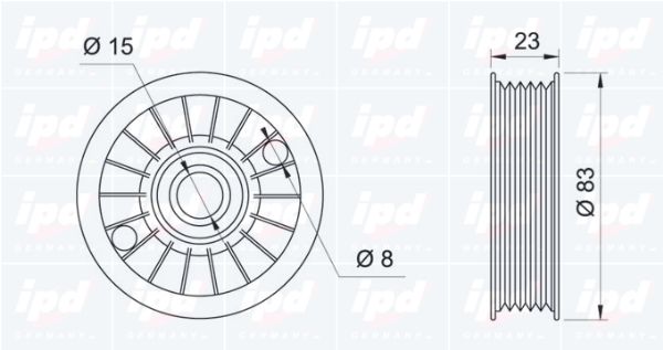 IPD Натяжной ролик, поликлиновой ремень 14-0031