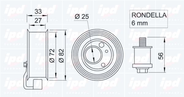 IPD Натяжной ролик, ремень ГРМ 14-0077