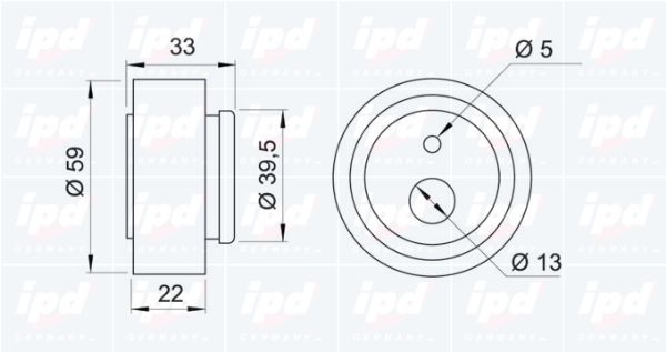 IPD Натяжной ролик, ремень ГРМ 14-0400