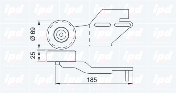 IPD Натяжной ролик, поликлиновой ремень 14-0404