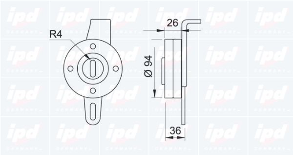 IPD Натяжной ролик, поликлиновой ремень 14-0420