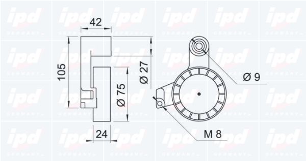 IPD Spriegotājrullītis, Ķīļrievu siksna 14-0490