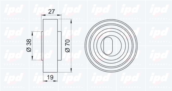 IPD Натяжной ролик, ремень ГРМ 14-0705