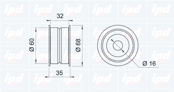IPD Паразитный / Ведущий ролик, зубчатый ремень 15-0107