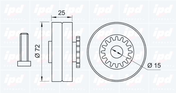 IPD Паразитный / ведущий ролик, поликлиновой ремень 15-0326