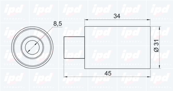 IPD Паразитный / Ведущий ролик, зубчатый ремень 15-1023