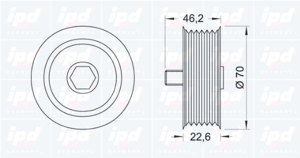 IPD Паразитный / ведущий ролик, поликлиновой ремень 15-3131