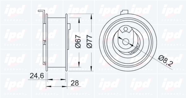 IPD Натяжной ролик, ремень ГРМ 15-3212