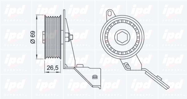 IPD Паразитный / ведущий ролик, поликлиновой ремень 15-3464