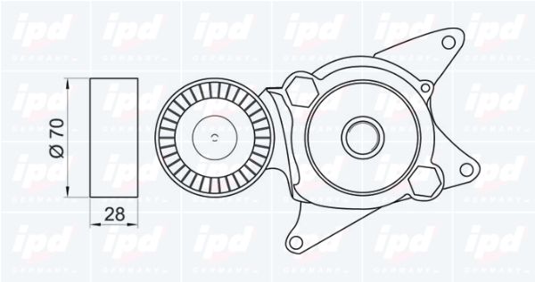 IPD Натяжитель ремня, клиновой зубча 15-3474