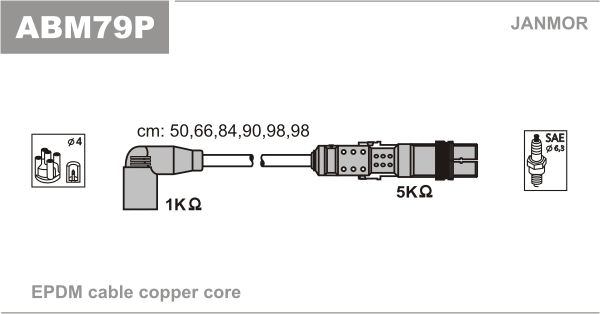 JANMOR Комплект проводов зажигания ABM79P