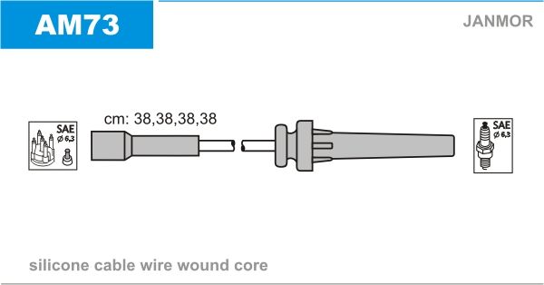JANMOR Комплект проводов зажигания AM73