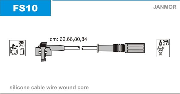 JANMOR Комплект проводов зажигания FS10