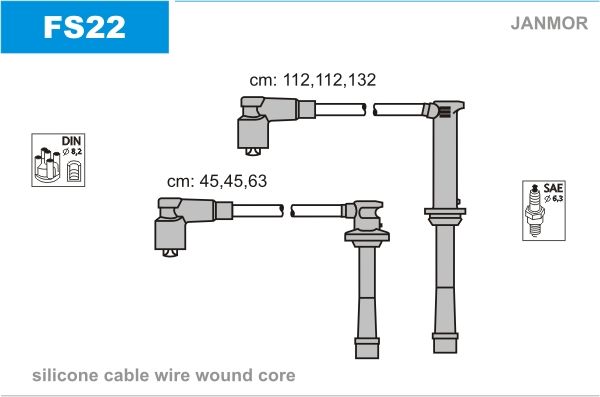 JANMOR Комплект проводов зажигания FS22