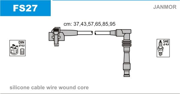 JANMOR Комплект проводов зажигания FS27