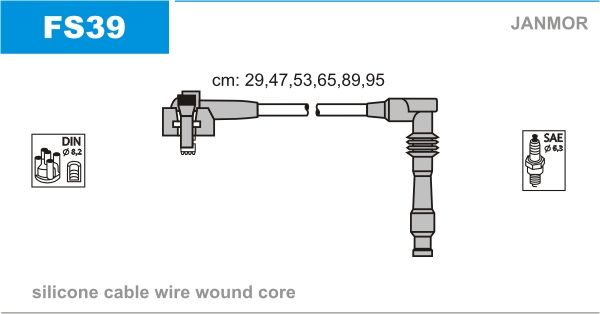 JANMOR Комплект проводов зажигания FS39