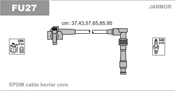 JANMOR Комплект проводов зажигания FU27