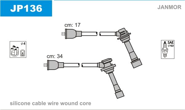 JANMOR Комплект проводов зажигания JP136