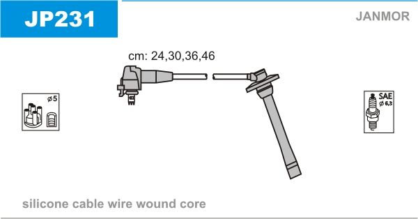 JANMOR Комплект проводов зажигания JP231
