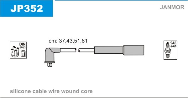 JANMOR Комплект проводов зажигания JP352