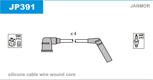 JANMOR Комплект проводов зажигания JP391