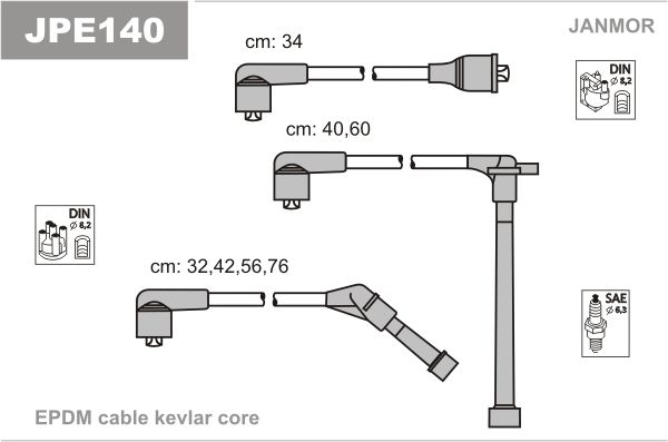 JANMOR Augstsprieguma vadu komplekts JPE140