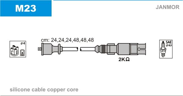 JANMOR Комплект проводов зажигания M23
