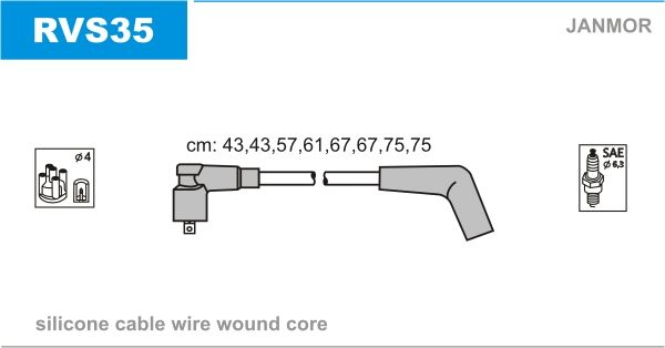 JANMOR Комплект проводов зажигания RVS35