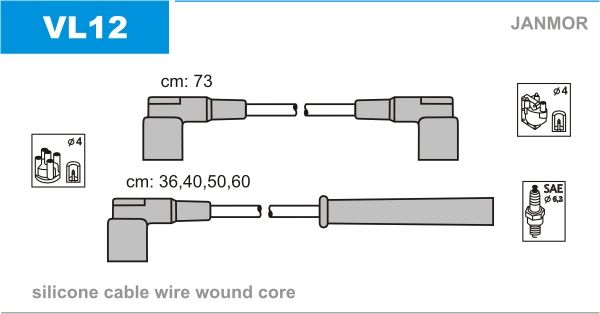 JANMOR Комплект проводов зажигания VL12