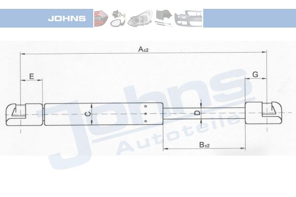 JOHNS Gāzes atspere, Bagāžas/Kravas nodalījuma vāks 32 51 95-91