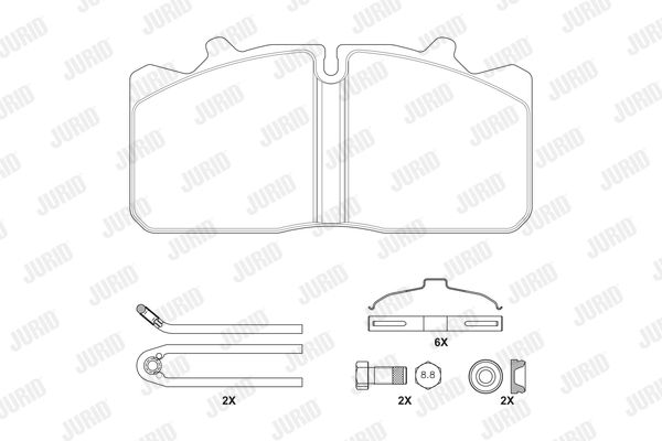 JURID Комплект тормозных колодок, дисковый тормоз 2908809560
