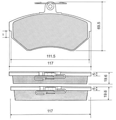 K27 Комплект тормозных колодок, дисковый тормоз 481-21945-19.627