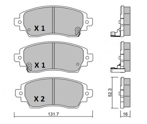 K27 Комплект тормозных колодок, дисковый тормоз 481-2308827