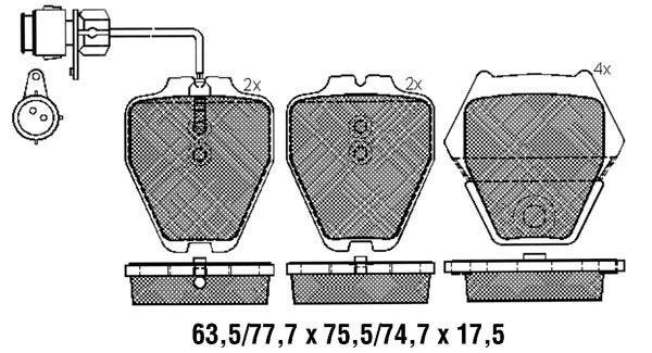 K27 Bremžu uzliku kompl., Disku bremzes 481-2311927