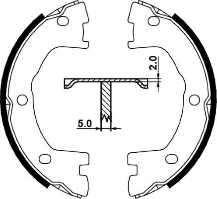 K27 Bremžu loku kompl., Stāvbremze 483-34101