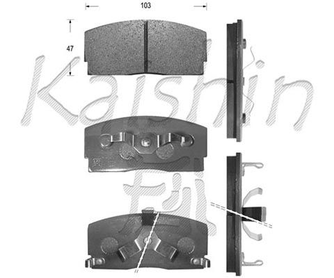 KAISHIN Комплект тормозных колодок, дисковый тормоз D0008