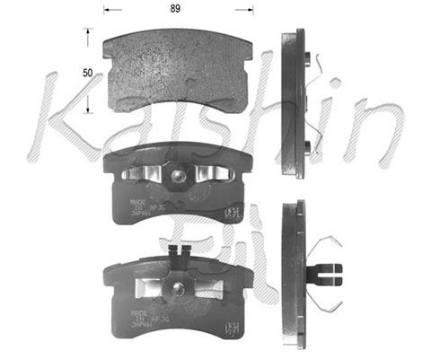 KAISHIN Комплект тормозных колодок, дисковый тормоз D0015