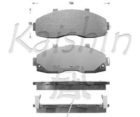 KAISHIN Комплект тормозных колодок, дисковый тормоз D7077