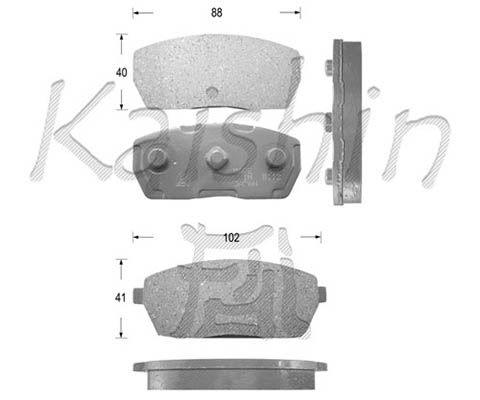 KAISHIN Комплект тормозных колодок, дисковый тормоз D9017