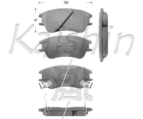 KAISHIN Комплект тормозных колодок, дисковый тормоз FK11145