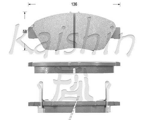 KAISHIN Комплект тормозных колодок, дисковый тормоз FK5070