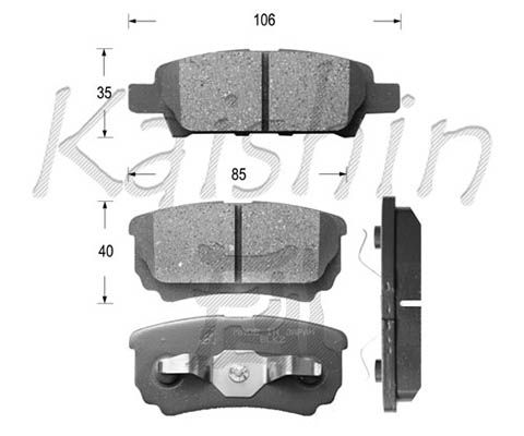 KAISHIN Комплект тормозных колодок, дисковый тормоз FK6124