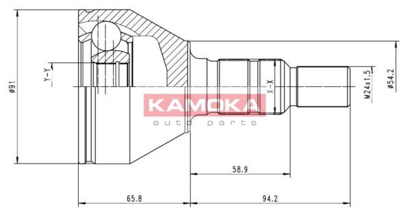 KAMOKA Шарнирный комплект, приводной вал 6039
